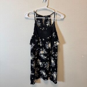 Torrid Black‎ Floral Lace Cold Shoulder Tunic Top Women's Size 1